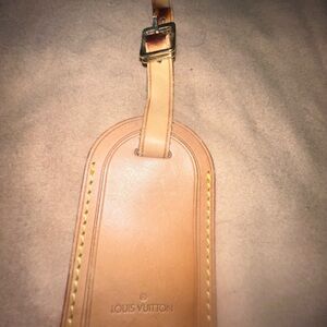 Louis Vuitton Beige Leather Luggage Tag